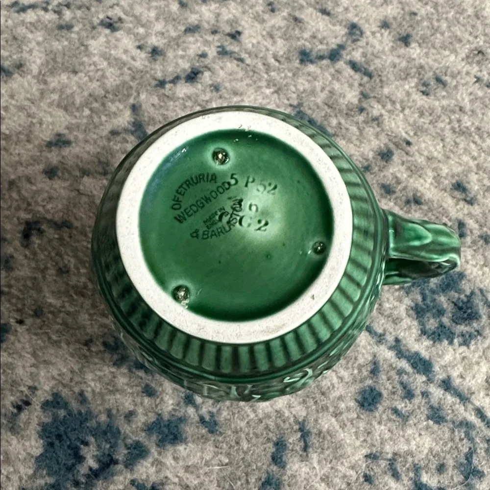 Wedgwood of Etruria & Barlaston Majolica hunting green pitcher